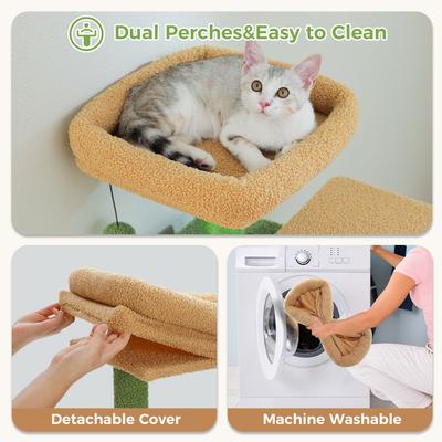 Show full view: PAWZ Road 54-in Large Hammock Fleece Cat Tree & Condo, Small, Green slide 6 of 9