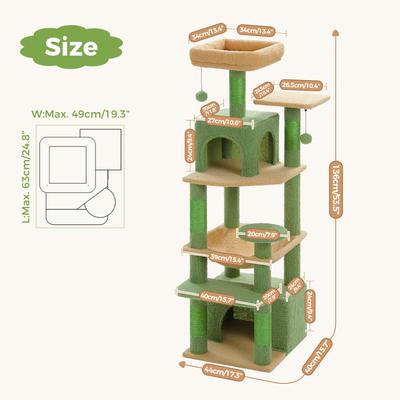 Show full view: PAWZ Road 54-in Large Hammock Fleece Cat Tree & Condo, Small, Green slide 3 of 9