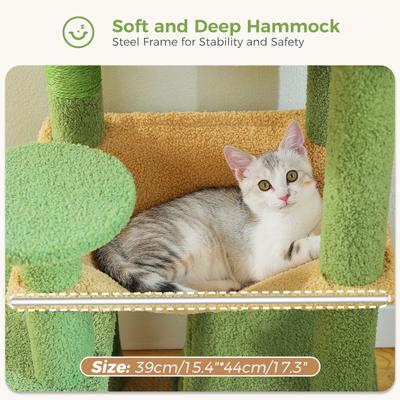 Show full view: PAWZ Road 54-in Large Hammock Fleece Cat Tree & Condo, Small, Green slide 4 of 9