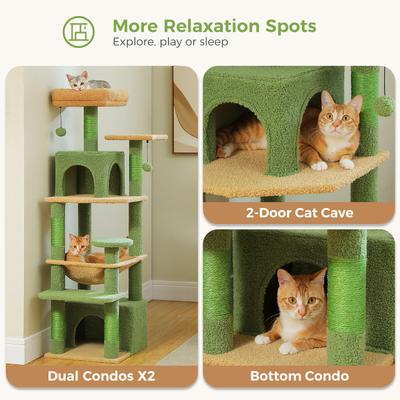 Show full view: PAWZ Road 54-in Large Hammock Fleece Cat Tree & Condo, Small, Green slide 5 of 9