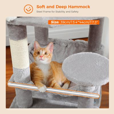 Show full view: PAWZ Road 54-in Large Hammock Fleece Cat Tree & Condo, Small, Gray slide 4 of 11