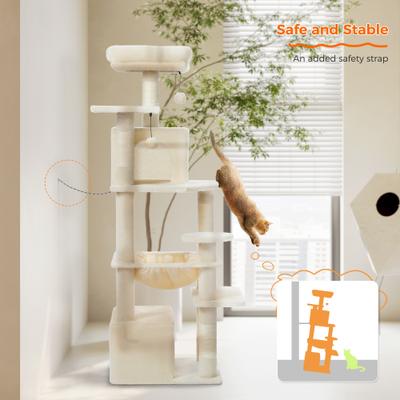 Show full view: PAWZ Road 54-in Large Hammock Fleece Cat Tree & Condo, Small, Beige slide 8 of 11