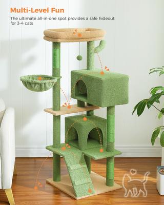 Show full view: PAWZ Road 56.3-in Polyester Cat Tree & Condo, Large, Green slide 2 of 7
