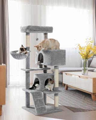 Show full view: PAWZ Road 56.3-in Polyester Cat Tree & Condo, Large, Gray slide 2 of 9