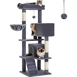 PAWZ Road 56.3-in Polyester Cat Tree & Condo, Large, Dark Gray