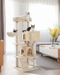 PAWZ Road 56.3-in Polyester Cat Tree & Condo, Large, Beige slide 2 of 8