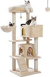 PAWZ Road 56.3-in Polyester Cat Tree & Condo, Large, Beige