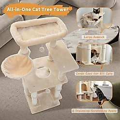 PAWZ Road 54-in Multi-Level Polyester Cat Tree & Condo, Medium, Beige slide 2 of 8