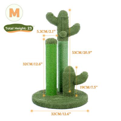 Show full view: PAWZ Road 23-in Cactus Polyester Cat Scratching Post, Medium, Green slide 9 of 10