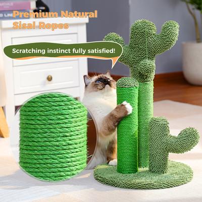 Show full view: PAWZ Road 23-in Cactus Polyester Cat Scratching Post, Medium, Green slide 6 of 10