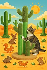 PAWZ Road 23-in Cactus Polyester Cat Scratching Post, Medium, Brown slide 2 of 7