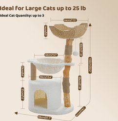PAWZ Road 40-in Modern Luxury Large Hammock Fleece Cat Tree & Condo, White slide 2 of 7