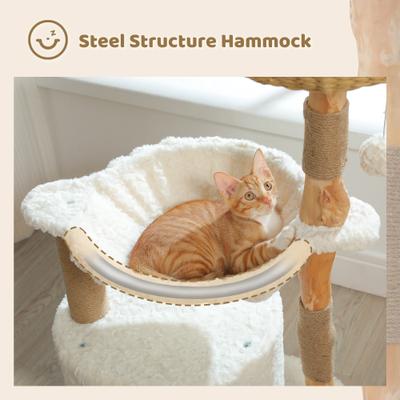 Show full view: PAWZ Road 40-in Modern Luxury Large Hammock Fleece Cat Tree & Condo, White slide 4 of 9