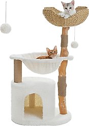 PAWZ Road 40-in Modern Luxury Large Hammock Fleece Cat Tree & Condo, White