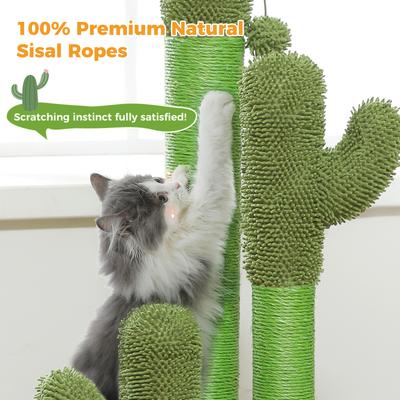 Show full view: PAWZ Road 35-in Cactus Polyester Cat Scratching Post, X-Large, Green slide 7 of 9