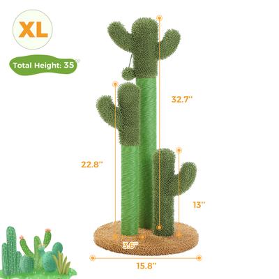 Show full view: PAWZ Road 35-in Cactus Polyester Cat Scratching Post, X-Large, Brown slide 8 of 9