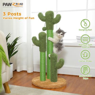 Show full view: PAWZ Road 35-in Cactus Polyester Cat Scratching Post, X-Large, Brown slide 5 of 9