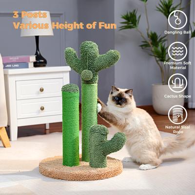 Show full view: PAWZ Road 27-in Cactus Polyester Cat Scratching Post, Large, Brown slide 2 of 7
