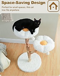 PAWZ Road 36-in Modern Wood Flower Cotton Cat Tree, White slide 2 of 7