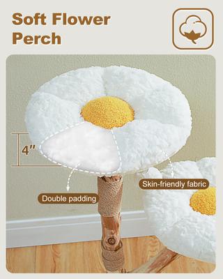 Show full view: PAWZ Road 36-in Modern Wood Flower Cotton Cat Tree, White slide 5 of 8