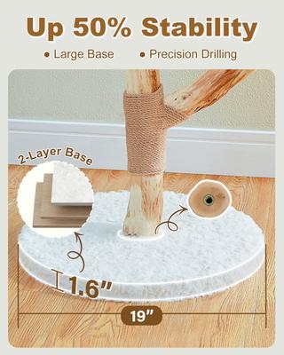 Show full view: PAWZ Road 36-in Modern Wood Flower Cotton Cat Tree, White slide 3 of 8