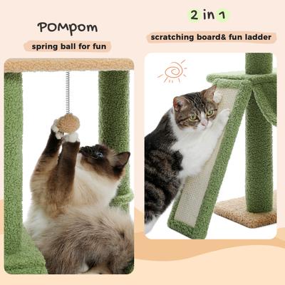 Show full view: PAWZ Road 112-in Adjustable Polyester Floor-to-Ceiling Cat Tree & Condo, Green slide 6 of 10