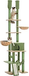 PAWZ Road 112-in Adjustable Polyester Floor-to-Ceiling Cat Tree & Condo, Green