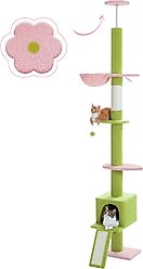 PAWZ Road 108-in Adjustable Fleece Floor-to-Ceiling Cat Tree & Condo, Pink