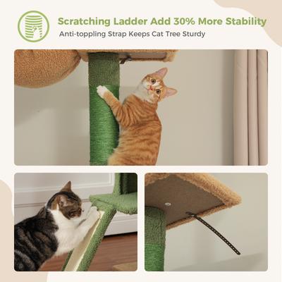 Show full view: PAWZ Road 108-in Adjustable Fleece Floor-to-Ceiling Cat Tree & Condo, Green slide 8 of 9
