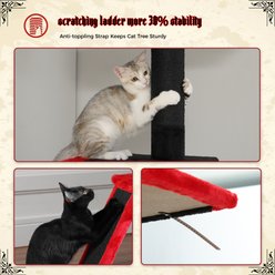 PAWZ Road 108-in Adjustable Fleece Floor-to-Ceiling Cat Tree & Condo, Black slide 2 of 6