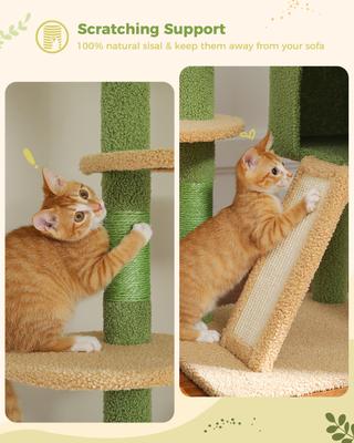 Show full view: PAWZ Road 100.4-in Adjustable Polyester Floor-to-Ceiling Cat Tree & Condo, Green slide 7 of 10