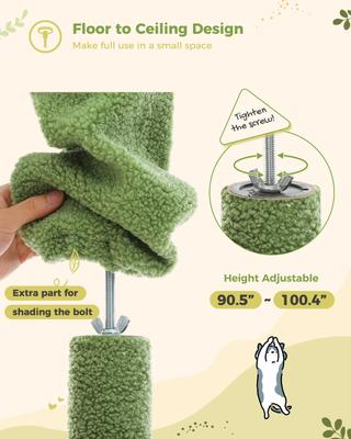 Show full view: PAWZ Road 100.4-in Adjustable Polyester Floor-to-Ceiling Cat Tree & Condo, Green slide 6 of 10
