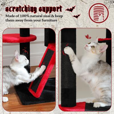 Show full view: PAWZ Road 100.4-in Adjustable Polyester Floor-to-Ceiling Cat Tree & Condo, Black slide 6 of 10