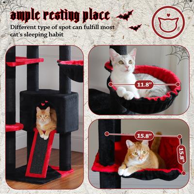 Show full view: PAWZ Road 100.4-in Adjustable Polyester Floor-to-Ceiling Cat Tree & Condo, Black slide 5 of 10