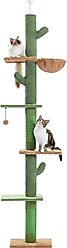 PAWZ Road 108-in Adjustable Cactus Fleece Floor-to-Ceiling Cat Tree, Green
