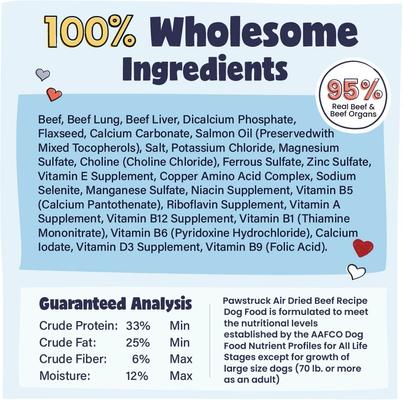 Show full view: Pawstruck Beef High Protein Grain-Free Air-Dried Dog Food, 32-oz bag slide 8 of 12