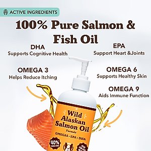 Natural Dog Company Wild Alaskan Salmon Oil Formula Liquid Supplement for Dogs, 16-fl oz bottle