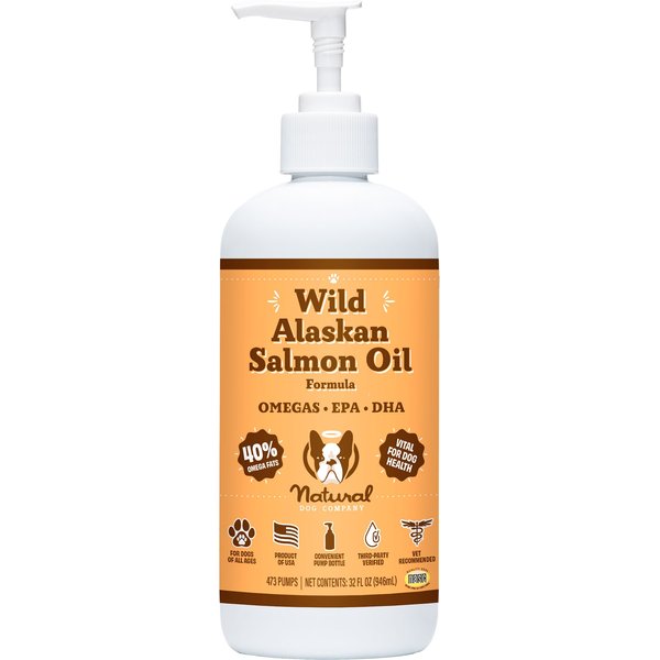 Natural Dog Company Wild Alaskan Salmon Oil Formula Liquid Supplement for Dogs