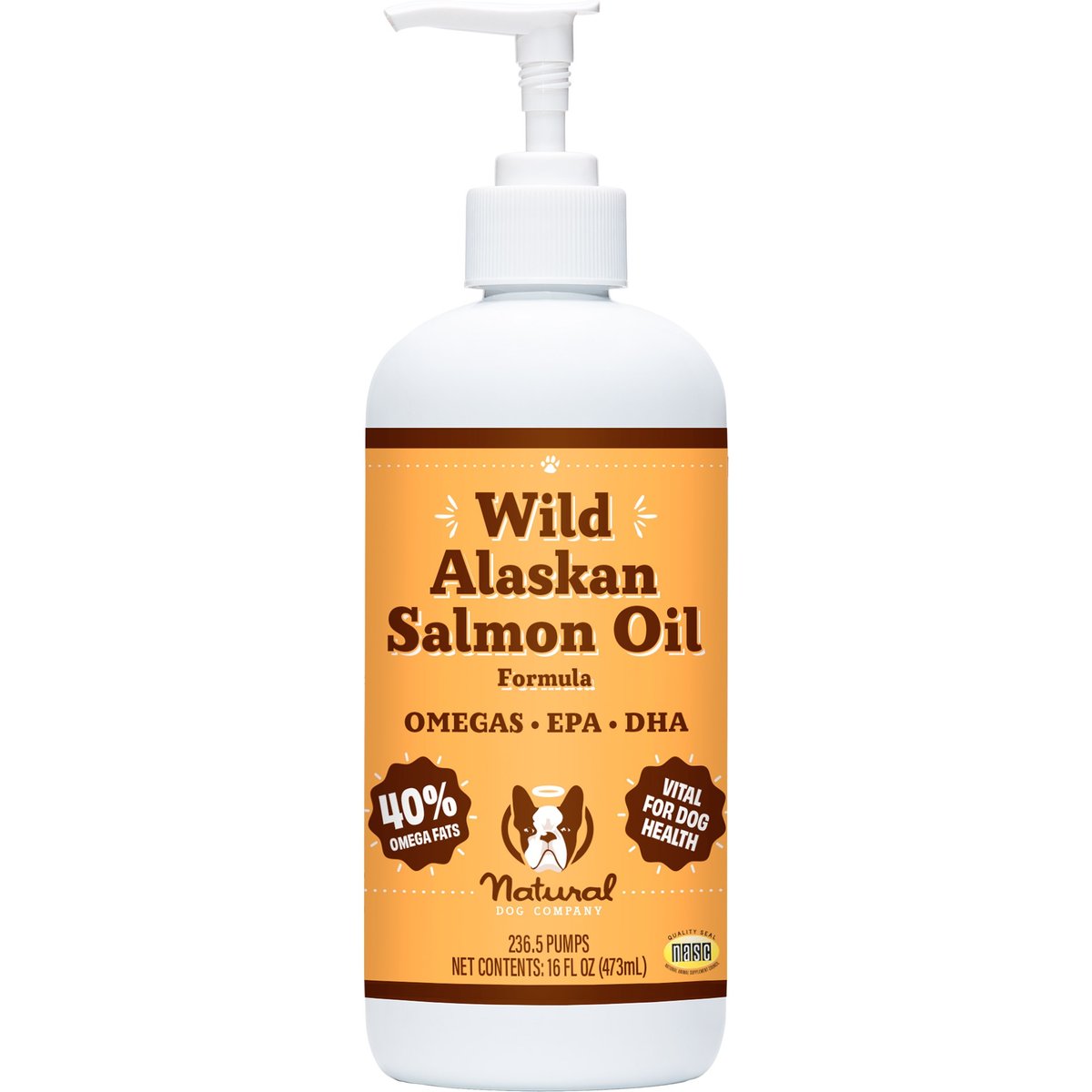 Natural Dog Company Wild Alaskan Salmon Oil Formula Liquid Supplement for Dogs, 16-fl oz bottle