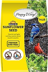 Happy Wings NO GROW Black Oil Sunflower Seed Wild Bird Food, 14-lb bag