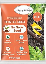 Happy Wings NO GROW Thistle Seed Wild Bird Food, 8-lb bag