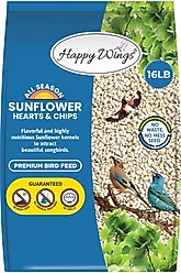 Happy Wings NO GROW Sunflower Hearts & Chips Wild Bird Food, 16-lb bag