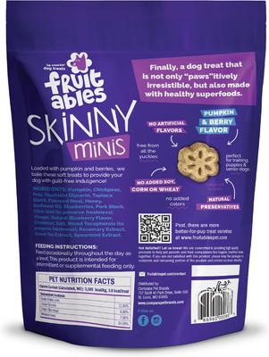 Show full view: Fruitables Skinny Minis Pumpkin & Berry Flavor Dog Treats, 12-oz bag slide 3 of 11