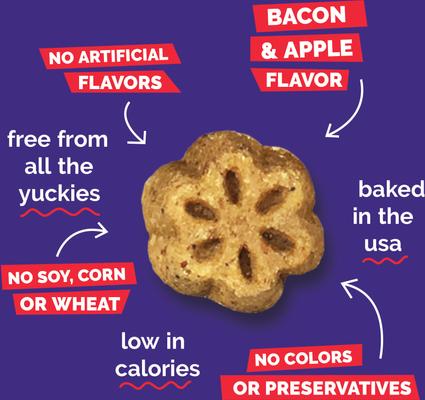 Show full view: Fruitables Skinny Minis Apple Bacon Flavor Soft & Chewy Dog Treats, 12-oz bag slide 6 of 12