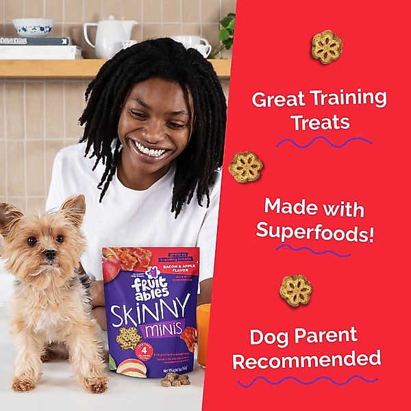 Fruitables Skinny Minis Apple Bacon Flavor Soft & Chewy Dog Treats
