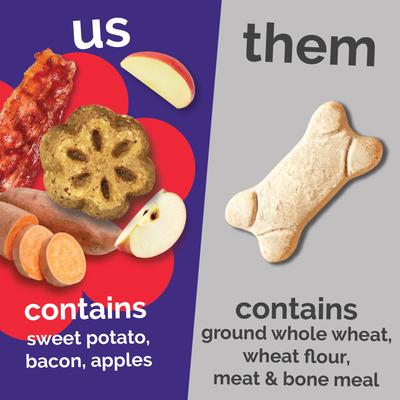 Show full view: Fruitables Skinny Minis Apple Bacon Flavor Soft & Chewy Dog Treats, 12-oz bag slide 5 of 12