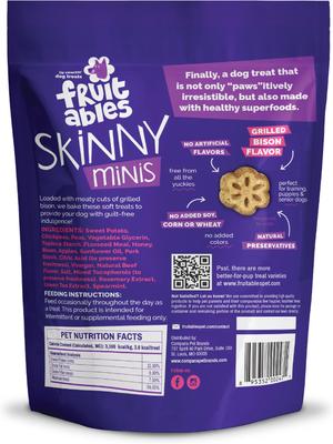 Show full view: Fruitables Grilled Bison Flavor Dog Treats, 5-oz bag slide 3 of 12