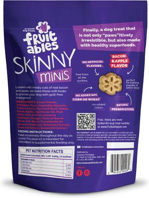 Show full view: Fruitables Skinny Minis Apple Bacon Flavor Soft & Chewy Dog Treats, 5-oz bag slide 3 of 12