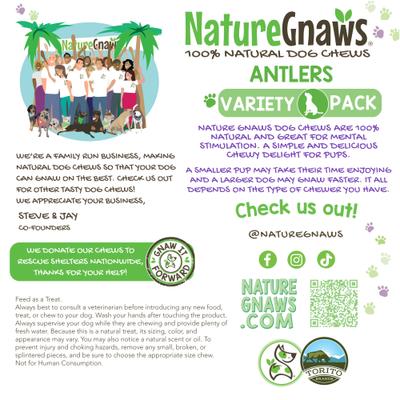Show full view: Nature Gnaws Antler Dog Chew Treats, 8-oz bag slide 6 of 9