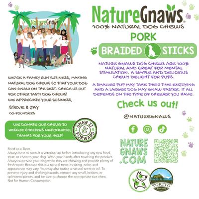 Show full view: Nature Gnaws 5 to 6-in Braided Pork Bully Sticks Dog Chew Treats, 20 count slide 6 of 9